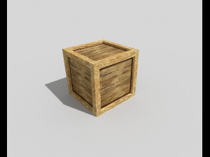 low poly wooden crate 3D Model