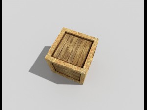 low poly wooden crate 3D मॉडल