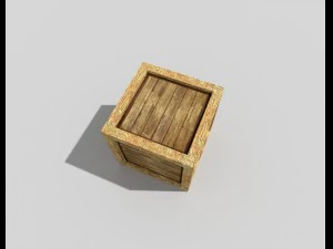 low poly wooden crate 3D Model