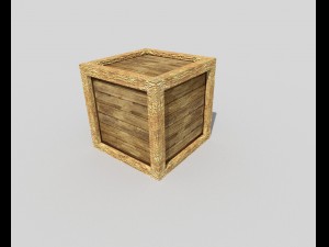 low poly wooden crate 3D मॉडल