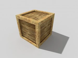 low poly wooden crate 3D Model
