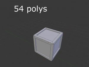 low poly wooden crate 3D Model