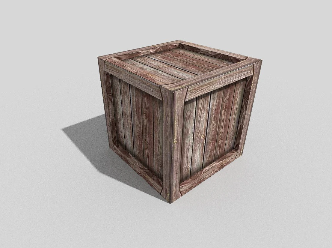 low poly wooden crate 3D Model .c4d .max .obj .3ds .fbx .stl .blend 