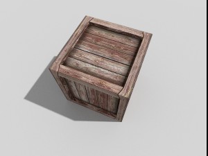 low poly wooden crate Modelo 3D