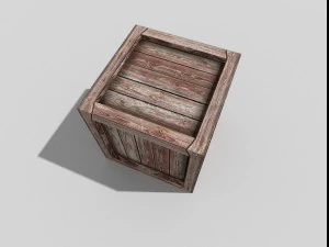 low poly wooden crate 3D Model