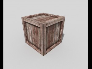 low poly wooden crate Modelo 3D