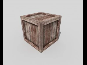 low poly wooden crate 3D Model