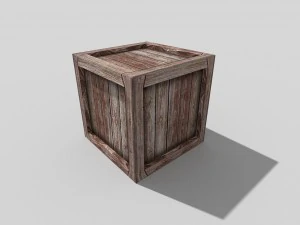 low poly wooden crate 3D Model