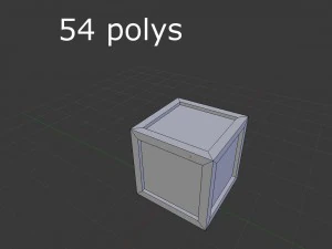 low poly wooden crate 3D Model