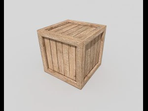 5 low poly wooden crates pack 3D Model