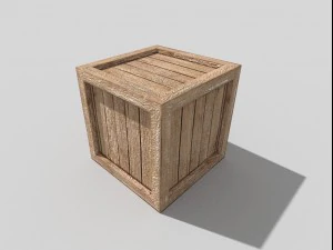 5 low poly wooden crates pack 3D Model