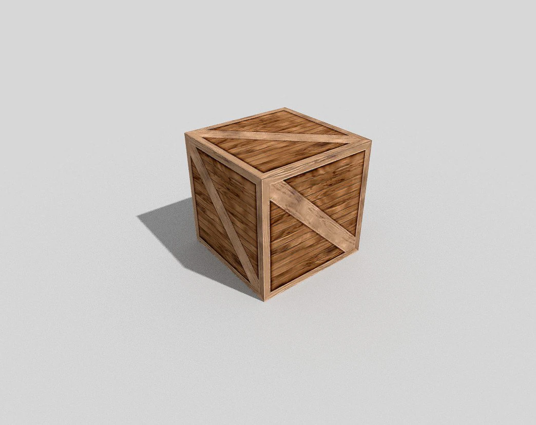 low poly wooden crate 3D Model .c4d .max .obj .3ds .fbx .stl .blend