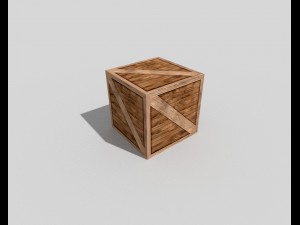 low poly wooden crate 3D Model