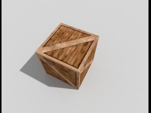low poly wooden crate 3D Model