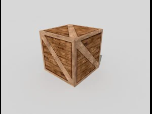 low poly wooden crate 3D Model
