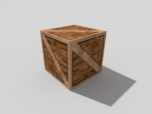 low poly wooden crate 3D Model