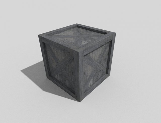 low poly wooden crate 3D Model .c4d .max .obj .3ds .fbx .stl .blend 