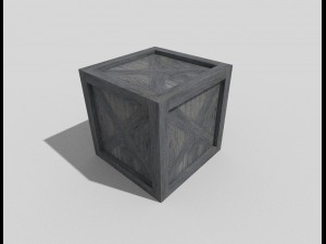 low poly wooden crate 3D Model
