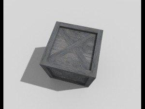low poly wooden crate 3D Model