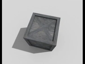 low poly wooden crate 3D Model