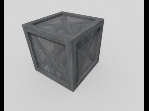 low poly wooden crate 3D Model