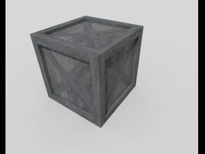 low poly wooden crate 3D Model