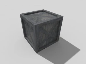 low poly wooden crate 3D Model