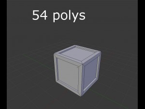 low poly wooden crate 3D Model