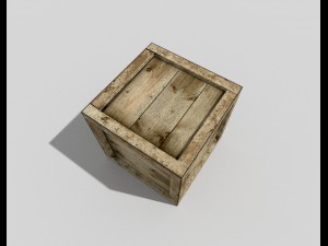 low poly wooden crate Model 3D