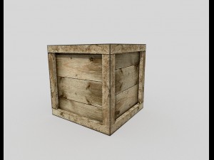 low poly wooden crate Model 3D