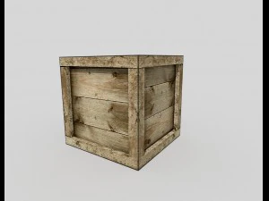 low poly wooden crate 3D Model