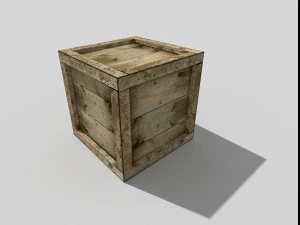 low poly wooden crate 3D Model