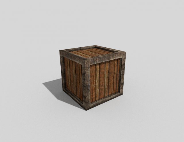 low poly wooden crate 3D-Modell .c4d .max .obj .3ds .fbx .stl .blend 