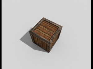 low poly wooden crate 3D-Modell