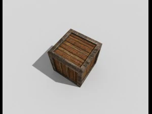 low poly wooden crate 3D Model