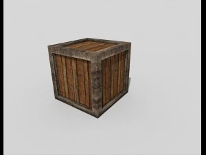 low poly wooden crate 3D Model