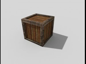 low poly wooden crate 3D Model