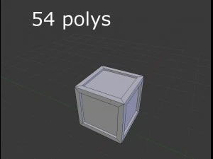 low poly wooden crate 3D Model