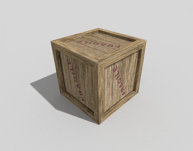 low poly wooden crate Modelo 3D .c4d .max .obj .3ds .fbx .stl .blend 