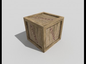low poly wooden crate 3D Model