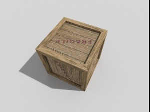 low poly wooden crate Modelo 3D