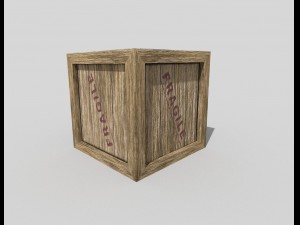 low poly wooden crate Modelo 3D