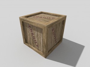 low poly wooden crate Modelo 3D