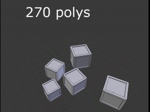 5 low poly wooden crates pack 3Dモデル