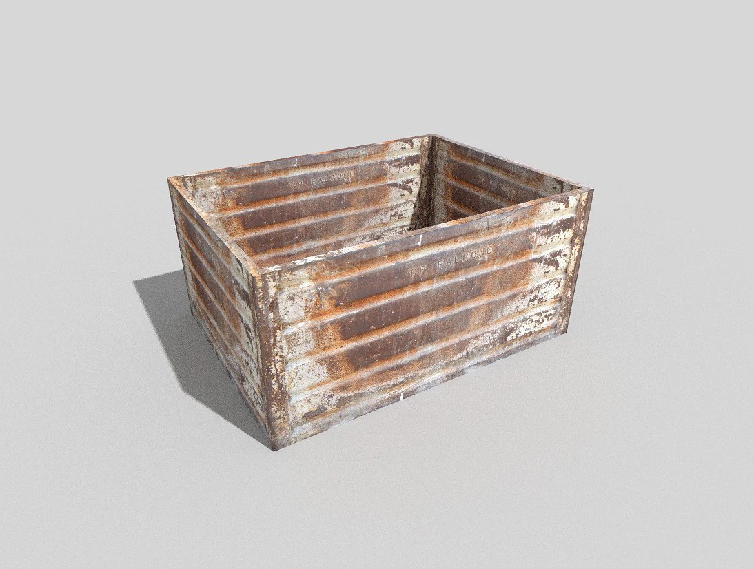 metal crate 3D Model .c4d .max .obj .3ds .fbx .stl .blend 