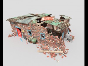 destroyed building 3D Model
