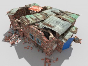 destroyed building 3D Model