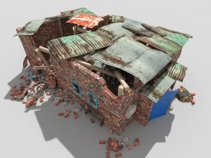 destroyed building 3D Model