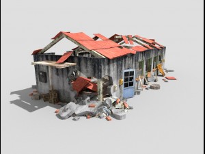 destroyed industrial building 3D Модель