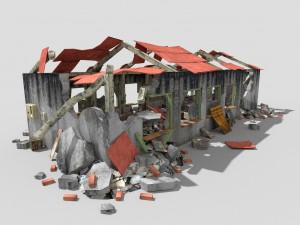 destroyed industrial building Modèle 3D